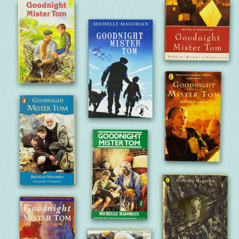 An assortment of covers for the book "Goodnight Mr Tom."