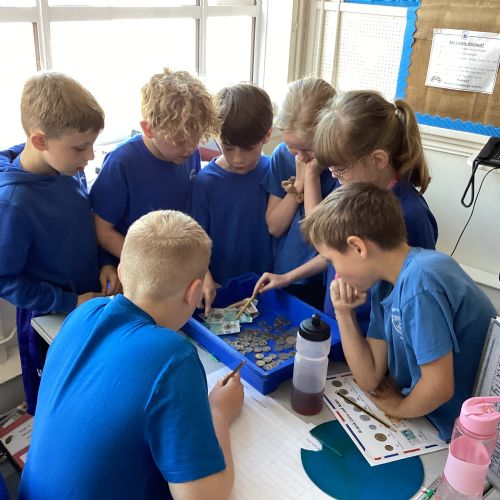 Maths - Counting money from our Bake Sale